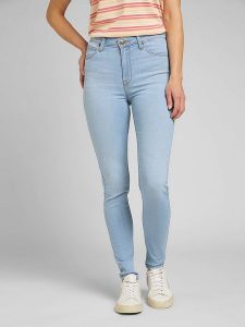 Lee Dżinsy "Scarlett" - Skinny fit - w kolorze błękitnym rozmiar: W27/L31. Niebieskie jeansy Lee, z aplikacjami, z bawełny, z podwyższonym stanem. Za 127,35 zł.