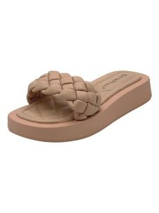 STEPHAN Klapki w kolorze beżowym rozmiar: 36. Brązowe klapki STEPHAN, bez wzorów, z otwartym noskiem, bez obcasa. Za 52,30 zł.