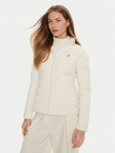 Guess Kurtka puchowa Diann V4YL04 WF3X0 Écru Regular Fit. Kurtki Guess, s, z aplikacjami, z puchu, bez kaptura. Za 419,99 zł.