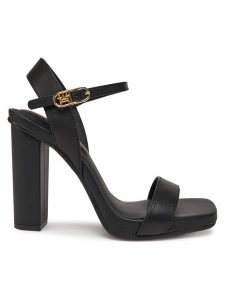 Tommy Hilfiger Sandały High Heel Leather Sandal FW0FW08534 Czarny. Czarne sandały TOMMY HILFIGER, bez wzorów, ze skóry, bez obcasa, na słupku, bez zapięcia. Za 319,99 zł.