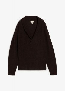 Sweter z ciepłej mieszanki alpaki. Brązowe swetry klasyczne bonprix, z wełny, bez kołnierzyka. Za 229,99 zł.