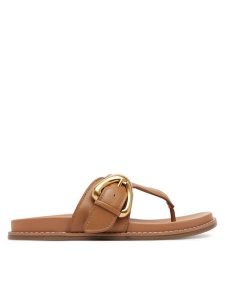 Gino Rossi Japonki CLAUDIE-R25SS03088 Brązowy. Brązowe klapki Gino Rossi, bez wzorów, ze skóry, bez obcasa. Za 229,99 zł.
