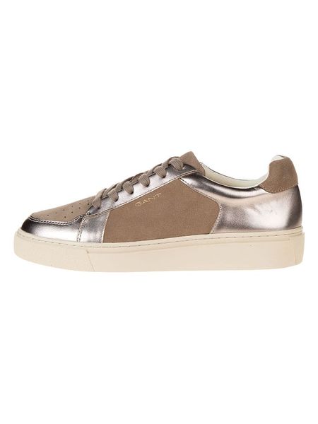 GANT Footwear Skórzane sneakersy "Julice" w kolorze brązowo-jasnoróżowym rozmiar: 41. Różowe trampki GANT Footwear, bez wzorów, bez zapięcia. Za 139,87 zł.