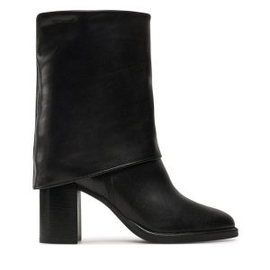 Botki Tamaris. Czarne botki Tamaris, bez wzorów, bez obcasa, na słupku, bez zapięcia. Za 549,99 zł.