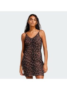 Adidas Sukienka codzienna Seasonal Essentials Leopard Print JZ0204 Brązowy Slim Fit. Brązowe kombinezony ADIDAS, na co dzień, l, bez wzorów, z bawełny, bez kołnierzyka, bez ramiączek, proste. Za 199,99 zł.