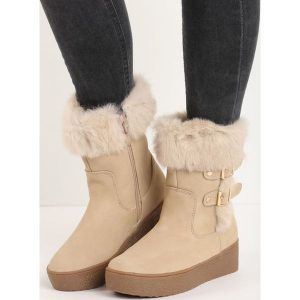 Beżowe Śniegowce Icicle. Buty zimowe marki Born2be. Za 64,99 zł.