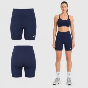 KOLARKI DAMSKIE 4F LEGGINSY KRÓTKIE SPODENKI KRÓTKIE KOLOR NIEBIESKI. Niebieskie legginsy 4f, bez wzorów, z bawełny, krótkie. Za 49,99 zł.