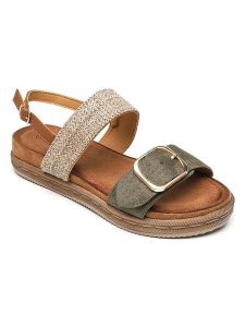 Sixth Sens Sandały w kolorze zielonym na koturnie rozmiar: 37. Zielone sandały Sixth Sens, bez wzorów, z otwartym noskiem, bez obcasa, na koturnie, bez zapięcia. Za 121,99 zł.