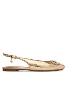 MICHAEL Michael Kors Baleriny Piper Sling 40S6PIFP1M Złoty. Żółte balerinki MICHAEL Michael Kors, bez wzorów, ze skóry, bez obcasa, bez zapięcia. Za 437,99 zł.