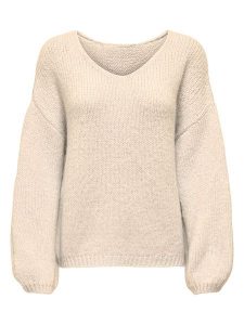 JDY Sweter w kolorze beżowym rozmiar: L. Brązowe swetry oversize JDY, l, bez wzorów, bez ramiączek. Za 129,95 zł.