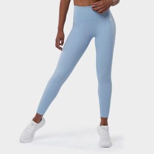 Legginsy sportowe ze średnim stanem Fitness Siroko Shine. Niebieskie legginsy SIROKO, bez wzorów, z nylonu. Za 105,00 zł.