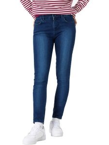 Timezone Dżinsy "Aleena" - Slim fit - w kolorze granatowym rozmiar: W29/L28. Niebieskie jeansy Timezone, z aplikacjami, z podwyższonym stanem. Za 127,35 zł.