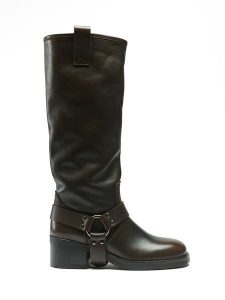 Frank Daniel Skórzane kozaki w kolorze brązowym rozmiar: 41. Brązowe kozaki Frank Daniel, na zimę, bez wzorów, bez obcasa, bez zapięcia. Za 522,14 zł.