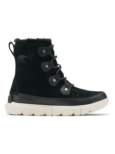 Sorel Skórzane botki zimowe "Explorer II" w kolorze czarnym rozmiar: 36. Czarne botki Sorel, na zimę, bez wzorów, z materiału, bez obcasa, bez zapięcia. Za 316,99 zł.