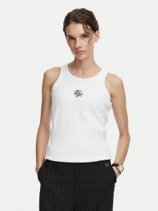 Beverly Hills Polo Club Top P-SS26W-TK550000 Biały Regular Fit. Białe topy Beverly Hills Polo Club, m, bez wzorów, z bawełny, bez kołnierzyka, bez ramiączek. Za 58,99 zł.