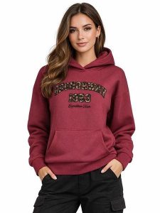 Geographical Norway Bluza "Gaphir" w kolorze bordowym rozmiar: XXL. Czerwone bluzy Geographical Norway, xxl, bez wzorów, z bawełny, z kapturem. Za 127,05 zł.