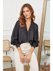 Joséfine Bluzka "Patrick" w kolorze czarnym rozmiar: M. Czarne bluzki Joséfine, m, bez wzorów, bez kołnierzyka, bez ramiączek. Za 135,81 zł.