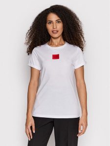 Hugo T-Shirt Logo Label 50456008 Biały Regular Fit. Białe t-shirty Hugo, xl, bez wzorów, z bawełny, bez kołnierzyka, bez ramiączek. Za 179,99 zł.