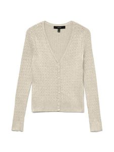 Vero Moda Kardigan Silje 10340553 Beżowy Regular Fit. Brązowe kardigany Vero Moda, z wiskozy. Za 159,99 zł.