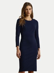 LAUREN RALPH LAUREN Sukienka codzienna 200973403001 Granatowy Regular Fit. Niebieskie sukienki Lauren Ralph Lauren, na co dzień, bez wzorów, z wiskozy, bez kołnierzyka, bez ramiączek, proste. Za 699,99 zł.
