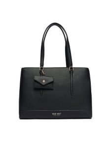 Nine West Torebka C-TANANA-KY253 Czarny. Czarne shopper bag Nine West, bez wzorów, z materiału, bez dodatków. Za 289,99 zł.