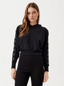 HUGO Bluza 50531703 Czarny Regular Fit. Czarne bluzy Hugo, m, bez wzorów, z bawełny, bez kaptura. Za 219,99 zł.