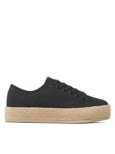 Jenny Fairy Espadryle WS080701-05ECO Czarny. Czarne espadryle Jenny Fairy, bez wzorów, z materiału, bez obcasa. Za 119,99 zł.