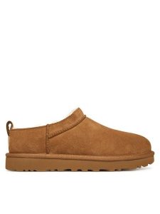 Ugg Śniegowce W Classic Micro 1173891 Brązowy. Brązowe buty zimowe Ugg, ze skóry, bez obcasa, bez zapięcia. Za 499,00 zł.
