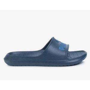 Klapki Sportowe Puma Divecat V2. Niebieskie klapki Puma, bez wzorów, bez obcasa. Za 113,50 zł.