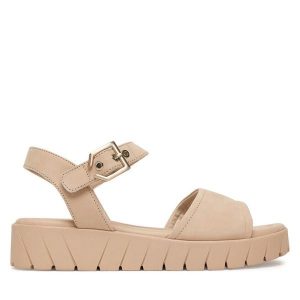 Sandały Tamaris. Brązowe sandały Tamaris, bez wzorów, bez obcasa, na płaskiej podeszwie, bez zapięcia. Za 329,99 zł.