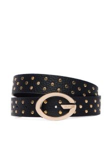Guess Pasek Damski BW9502 P6430 Czarny. Czarne paski Guess, z aplikacjami, ze skóry. Za 284,99 zł.