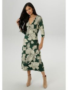 Aniston Sukienka w kolorze jasnozielono-zielonym rozmiar: 40. Zielone sukienki Aniston, bez wzorów, bez kołnierzyka, bez ramiączek, midi. Za 91,56 zł.