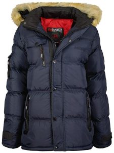 Maison Montaigne Kurtka zimowa "Bonamai" w kolorze granatowym rozmiar: L. Niebieskie kurtki Maison Montaigne, na zimę, l, z aplikacjami, z puchu, bez kaptura. Za 204,48 zł.