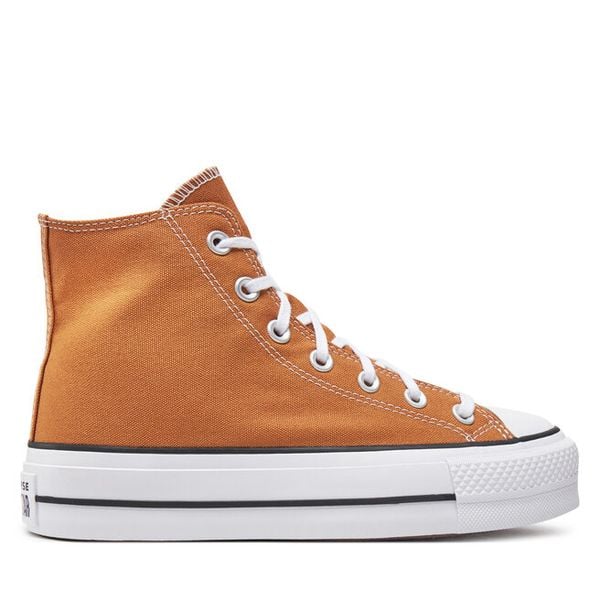 Trampki Converse. Brązowe trampki Converse, bez wzorów, bez zapięcia. Za 259,99 zł.