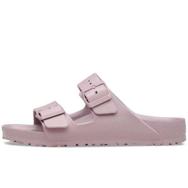 Klapki Birkenstock Arizona Eva Damskie. Fioletowe klapki Birkenstock, bez wzorów, z materiału, bez obcasa. Za 273,85 zł.
