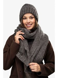 Awama Czapka w kolorze antracytowym rozmiar: onesize. Czarne czapki Awama, bez wzorów, z wełny. Za 97,99 zł.