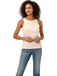 Heine Top w kolorze kremowym rozmiar: 34. Brązowe topy Heine, bez wzorów, bez kołnierzyka, bez ramiączek. Za 43,57 zł.