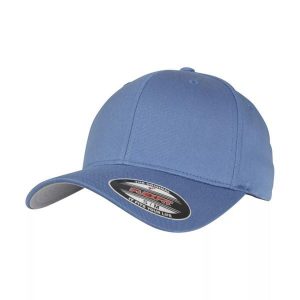 Czapka Z Daszkiem Wooly Combed. Niebieskie czapki FLEXFIT, bez wzorów. Za 67,99 zł.