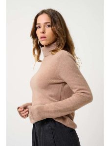 AUTHENTIC CASHMERE Kaszmirowy golf "Linda" w kolorze beżowym rozmiar: L. Brązowe golfy AUTHENTIC CASHMERE, bez wzorów, z kaszmiru. Za 411,91 zł.
