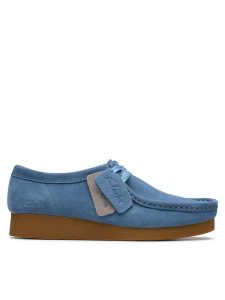Clarks Półbuty WallabeeEVOSh 26181476 Niebieski. Niebieskie półbuty Clarks, bez wzorów, ze skóry, bez obcasa, na płaskiej podeszwie, bez zapięcia. Za 389,99 zł.