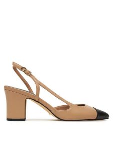 Guess Czółenka FLTLOI LEA05 Beżowy. Brązowe czółenka Guess, z aplikacjami, ze skóry, bez obcasa, bez zapięcia. Za 449,99 zł.