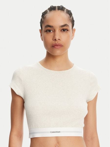 Calvin Klein Underwear T-Shirt LV00QS7349 Beżowy Slim Fit. Brązowe t-shirty Calvin Klein Underwear, xl, bez wzorów, z bawełny, bez kołnierzyka, bez ramiączek. Za 199,99 zł.