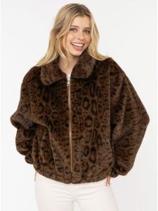 Zwillingsherz Kurtka pluszowa "Leo" w kolorze czarno-brązowym rozmiar: L/XL. Brązowe kurtki Zwillingsherz, l, bez wzorów, bez kaptura. Za 345,36 zł.