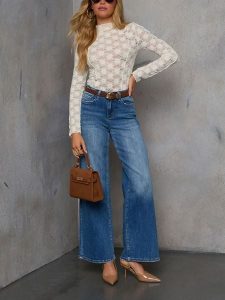 LA Angels Bluzka w kolorze kremowym rozmiar: S. Brązowe bluzki LA Angels, s, bez wzorów, z koronki, bez kołnierzyka, bez ramiączek. Za 126,99 zł.