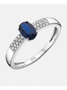 Revoni Złoty pierścionek z diamentami i szafirem rozmiar: 58. Niebieskie pierścionki Revoni, z diamentem, złote. Za 1 609,99 zł.
