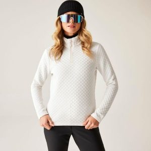 Bluza damska z suwakiem 1/4 Glamourize III Dare 2b. Białe bluzy Dare 2b, na zimę, bez wzorów, z dzianiny, bez kaptura. W wyprzedaży za 199,99 zł.