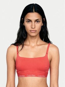 Calvin Klein Swimwear Góra od bikini LV00Q61130 Różowy. Czerwone bikini Calvin Klein Swimwear, bez wzorów, z syntetyku. Za 249,99 zł.