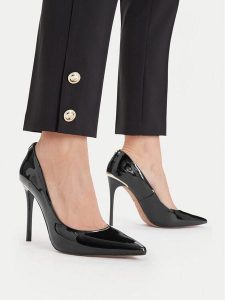 Nine West Szpilki EO-CD25-362-2 Czarny. Czarne szpilki Nine West, bez wzorów, ze skóry, bez obcasa. Za 279,99 zł.