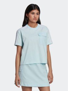 Adidas T-Shirt Adicolor Classics Poplin Back Loose Tee HL9302 Błękitny Loose Fit. Niebieskie t-shirty ADIDAS, bez wzorów, z bawełny, bez kołnierzyka, bez ramiączek. Za 159,99 zł.