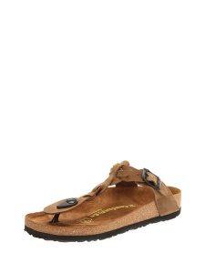 Comfortfusse Skórzane japonki w kolorze jasnobrązowym rozmiar: 41. Brązowe klapki Comfortfüße, bez wzorów, z otwartym noskiem, bez obcasa. Za 220,95 zł.